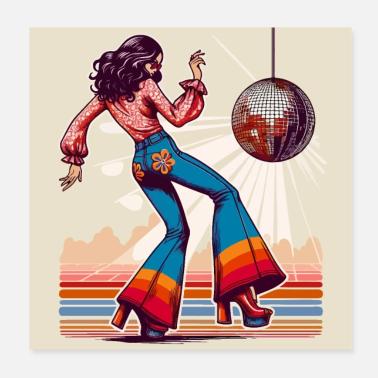 Discoteca retrò Poster 20x20 cm