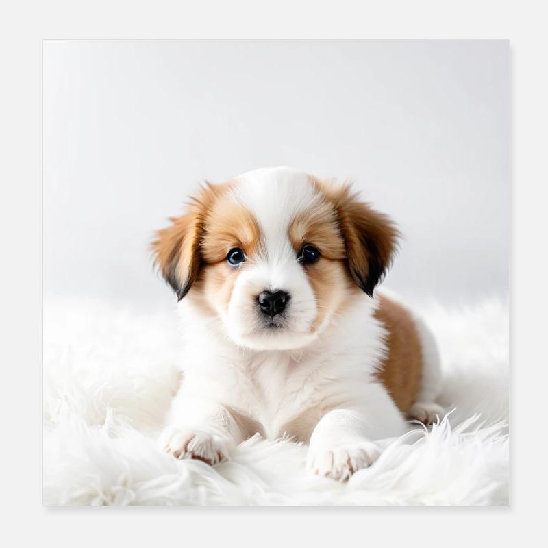 Hunde Welpen Bild Poster 20x20 cm