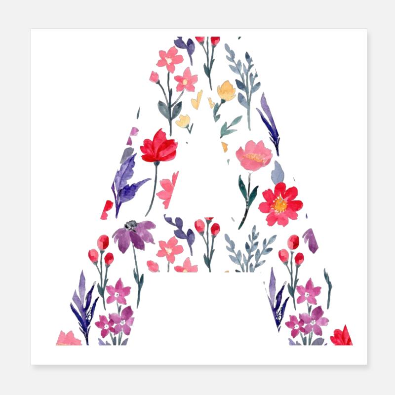 Personalisierter Blumenbrief A - Geschenkidee Poster 20x20 cm