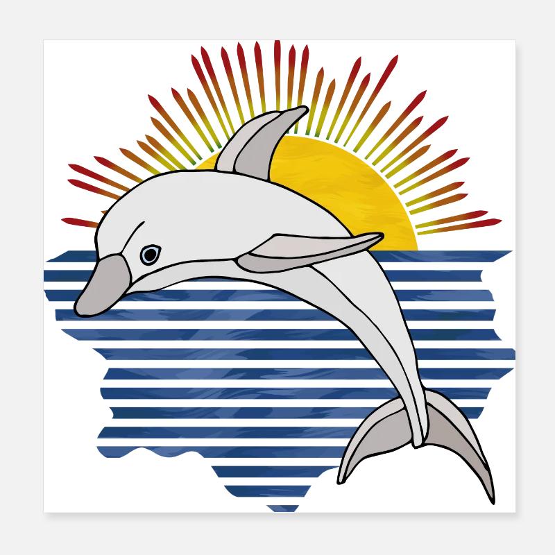 Delfin Poster 20x20 cm