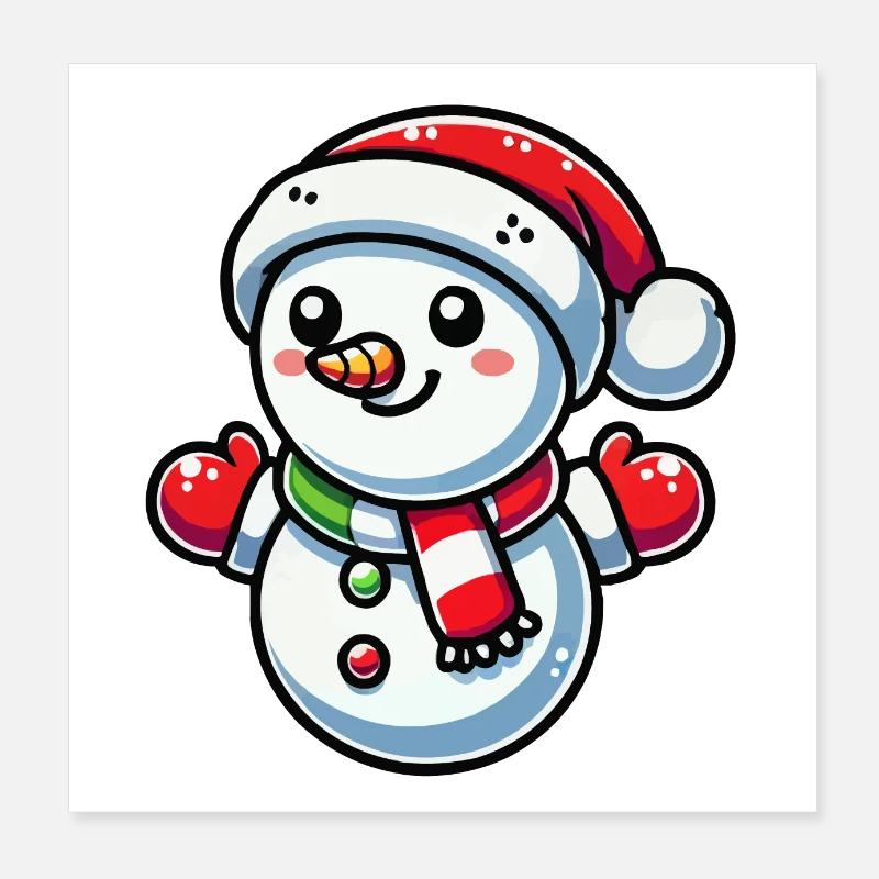 Snowman Poster 8" x 8" (20x20 cm)