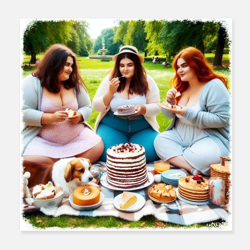 Torta e satira sulla società Poster 20x20 cm