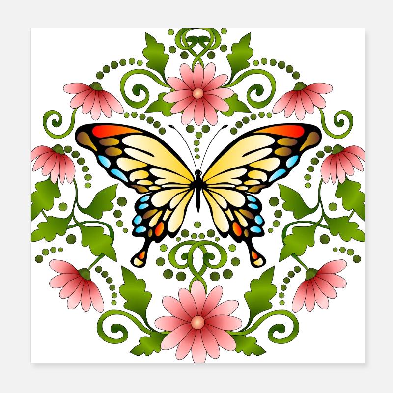 Butterfly Poster 8" x 8" (20x20 cm)