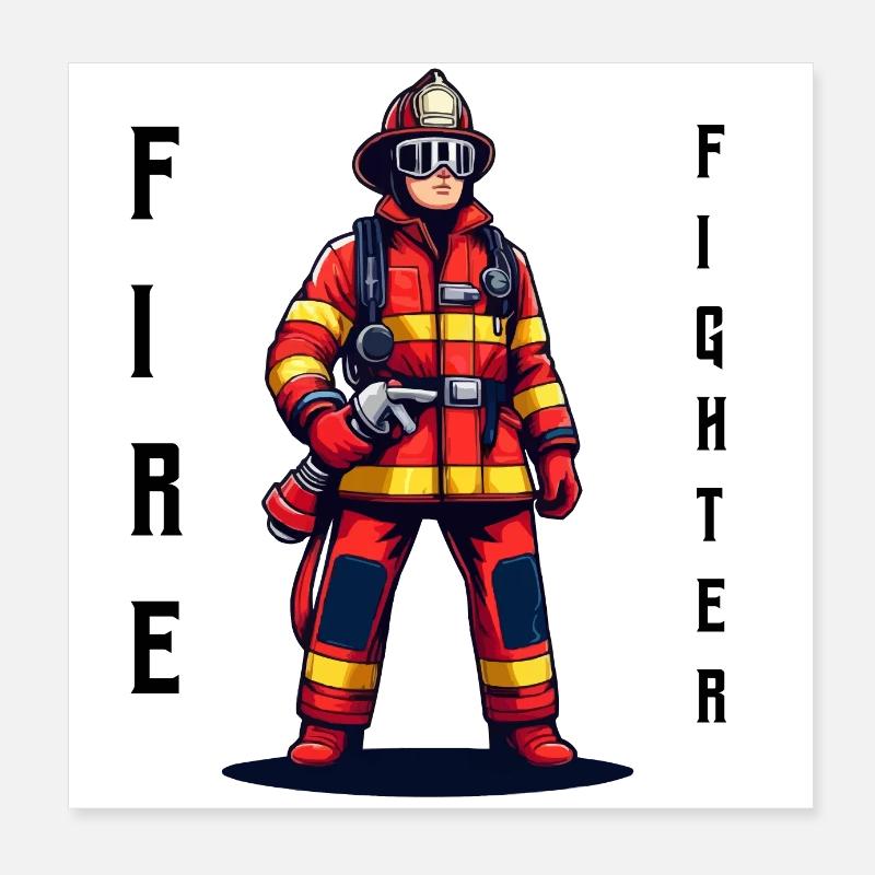 Feuerwehrmann Poster 20x20 cm