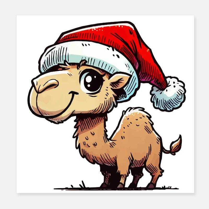 Camel Christmas Poster 8" x 8" (20x20 cm)