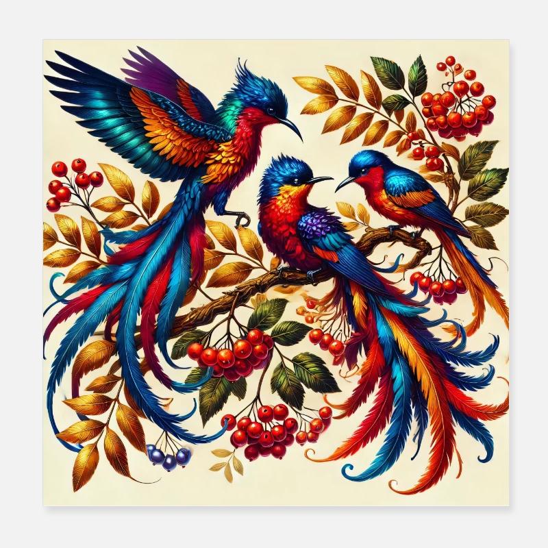 Farbenpracht der Vögel 2 Poster 20x20 cm