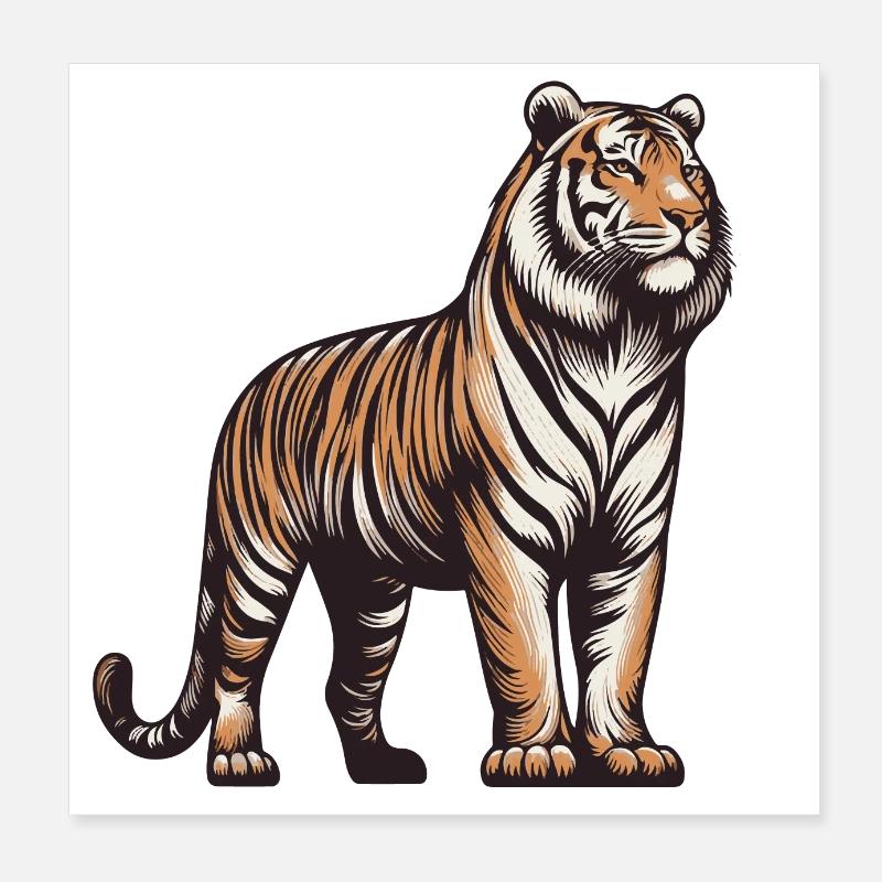 Tiger Poster 8" x 8" (20x20 cm)