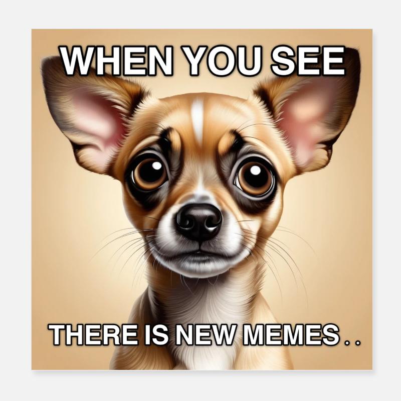 Mèmes de chiens Poster 20 x 20 cm