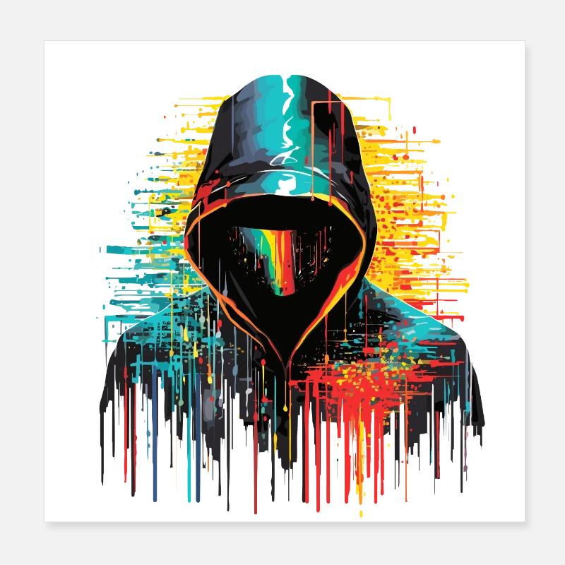 Hacker-Spiel Urbanes Stadtleben Schatten Abstrakt Poster 20x20 cm