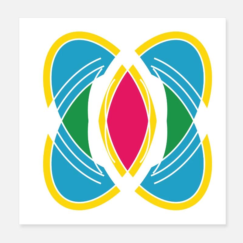 Abstrait avec différentes couleurs et motifs Poster 20 x 20 cm