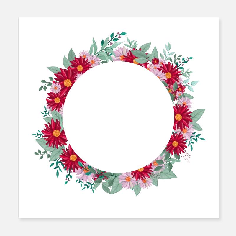 Buchstabe o Blumenkrone Poster 20x20 cm