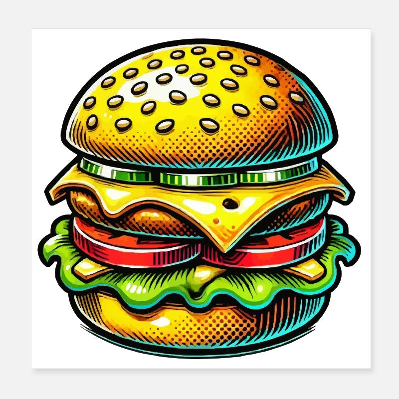 hamburger Poster 20 x 20 cm