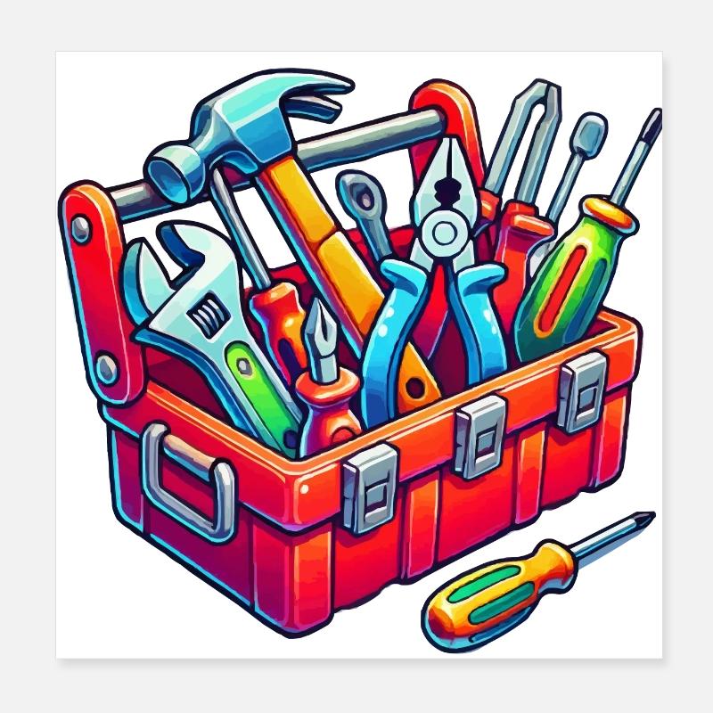 Tool Toolbox Poster 8" x 8" (20x20 cm)