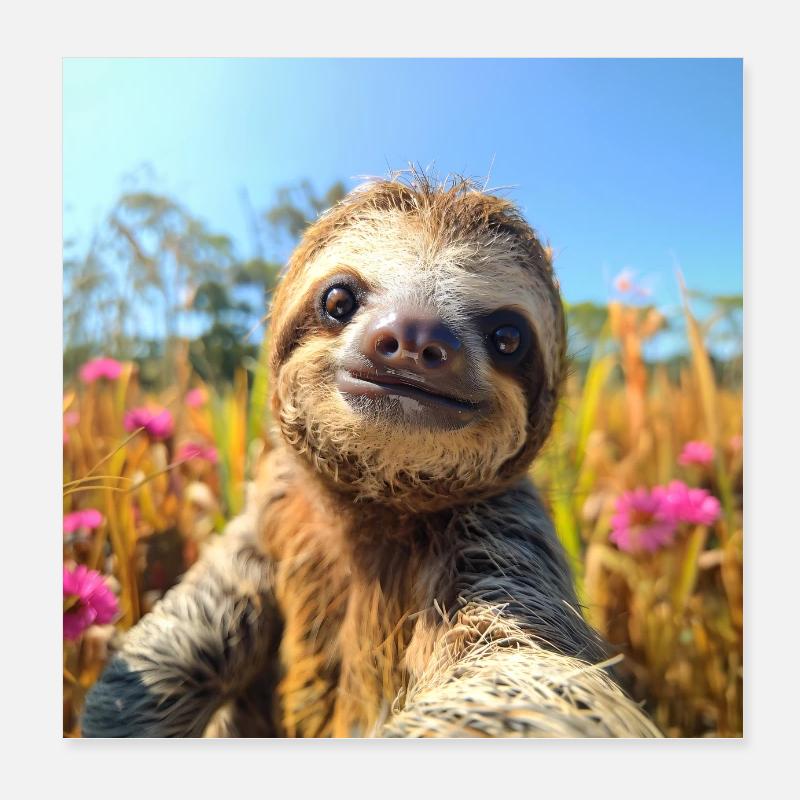 Sloth Influencer Poster 8" x 8" (20x20 cm)