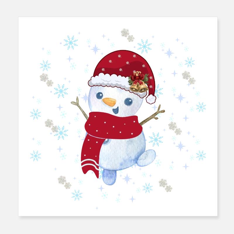 Snowman CHMAS Poster 8" x 8" (20x20 cm)