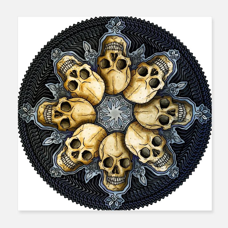 Cercle de crâne Poster 20 x 20 cm