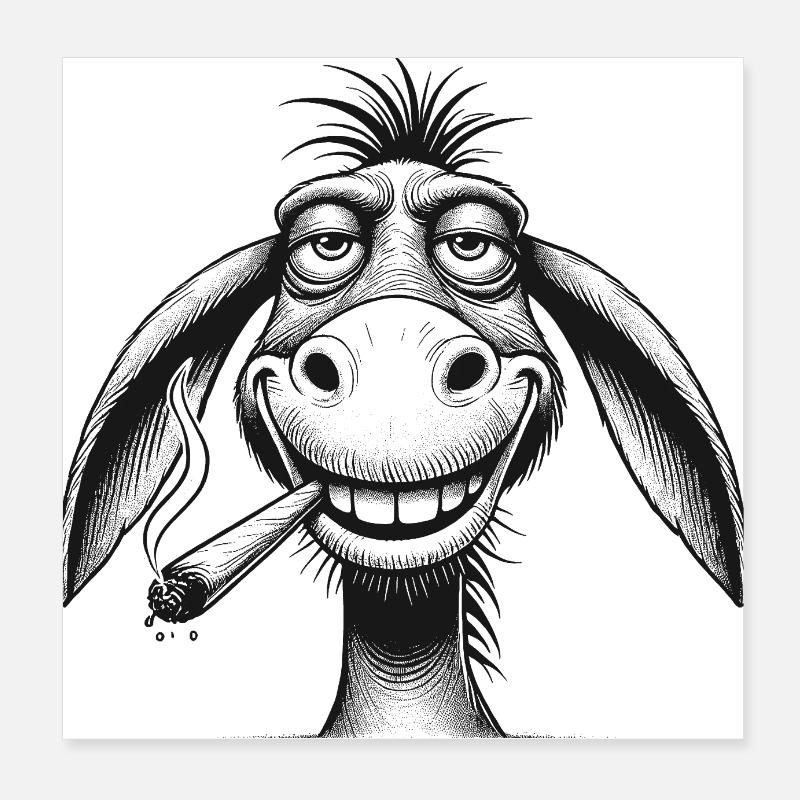 Âne Poster 20 x 20 cm