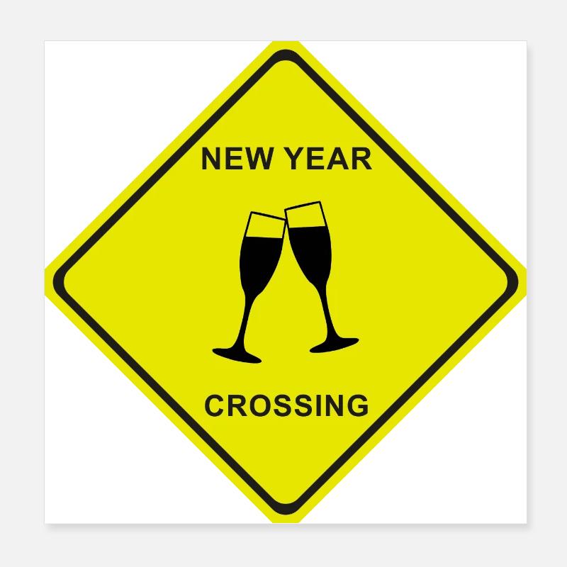 NEW YEAR CROSSING Poster 20x20 cm
