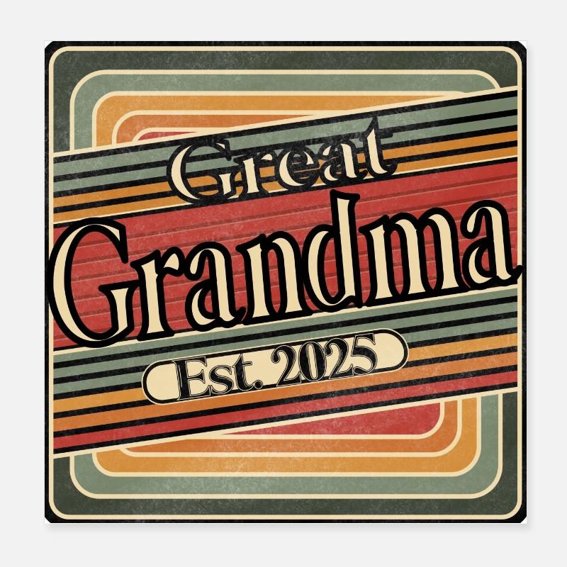 Arrière-grand-mère Est. 2025 – Cadeau rétro pour les grands-mères Poster 20 x 20 cm