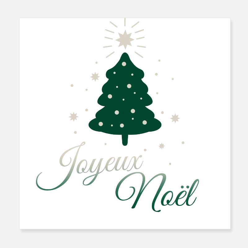 Sapin en argent et vert : sobriété et élégance Poster 20 x 20 cm