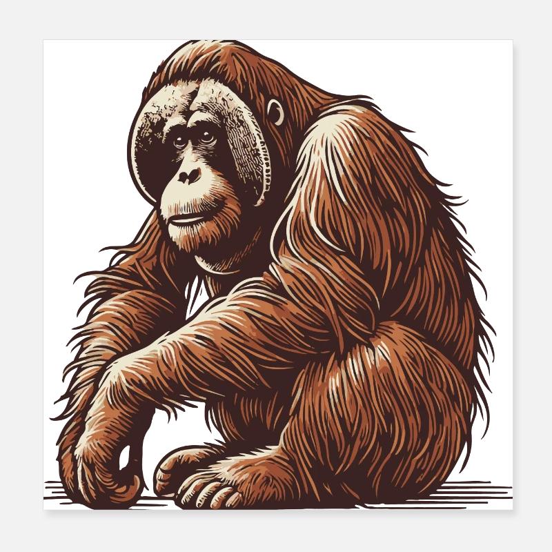 Orang-outan Poster 20 x 20 cm