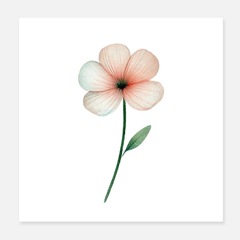 Zeichnung einer Blume Poster 20x20 cm