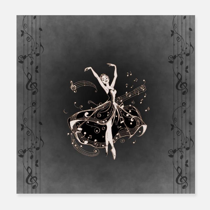 La danseuse de la nuit. - Poster 20 x 20 cm - blanc