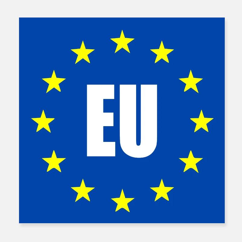 Drapeau de l’UE Poster 20 x 20 cm