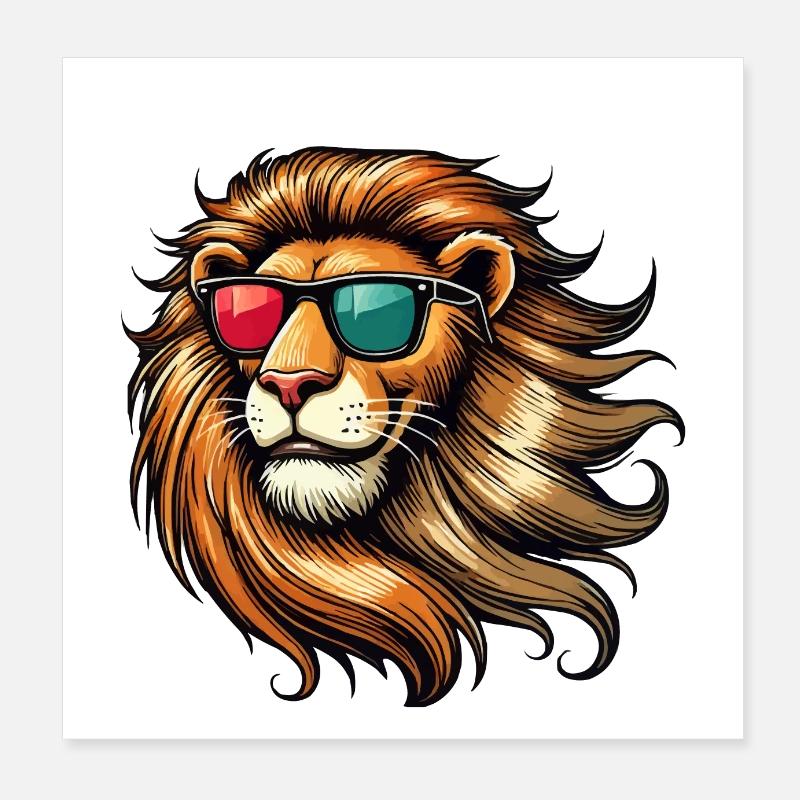 löwe sonnenbrille Poster 20x20 cm