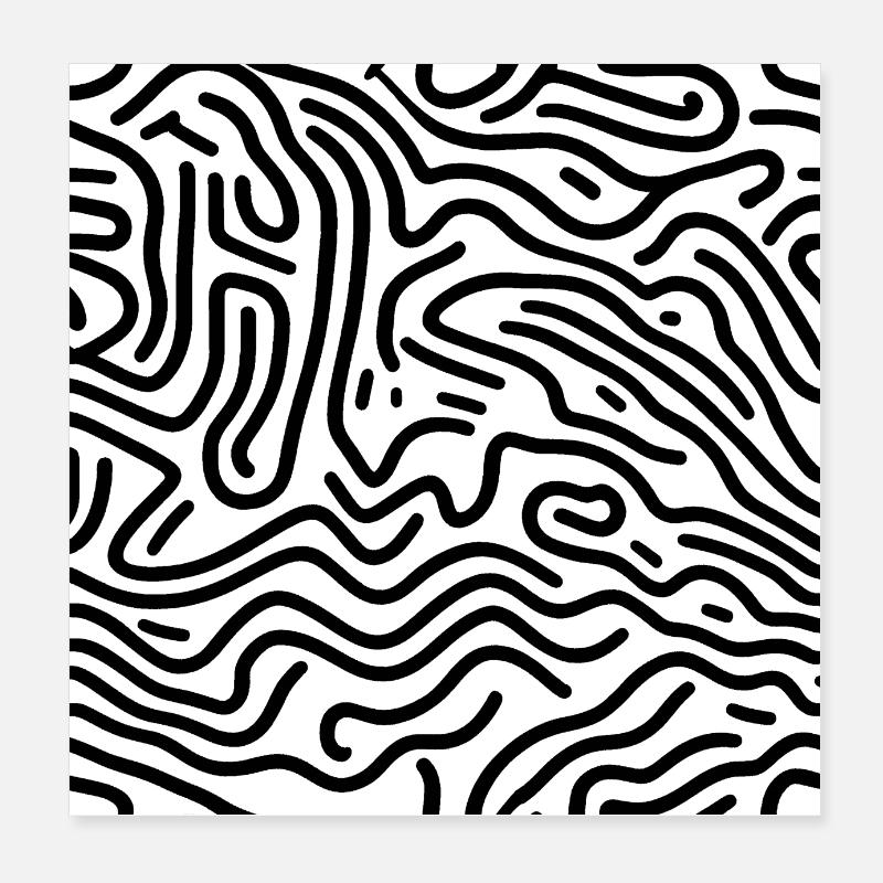 Black and white - Design lines Poster 8" x 8" (20x20 cm)