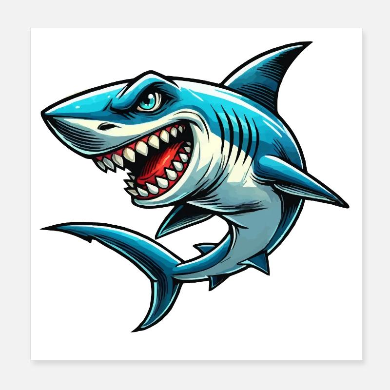 Requin requin Poster 20 x 20 cm