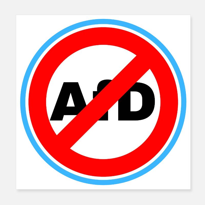 AFD Verbot Poster 20x20 cm