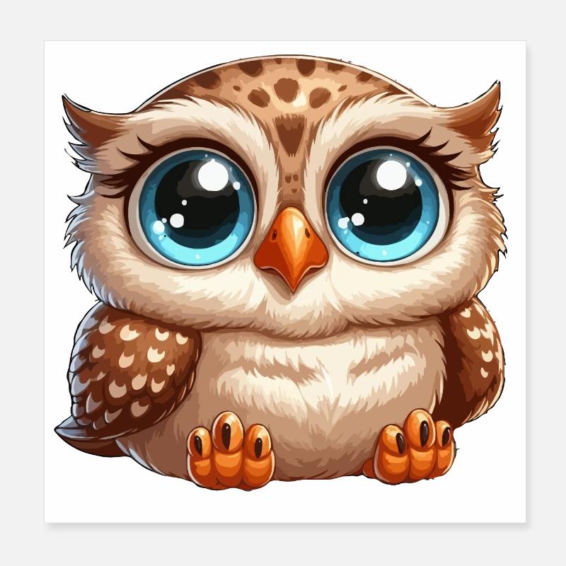 Hibou Poster 20 x 20 cm