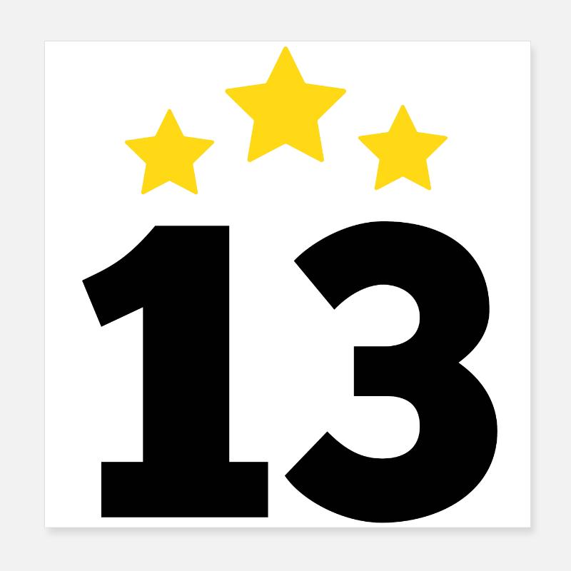 13 ans étoile - cadeau 13e anniversaire Poster 20 x 20 cm