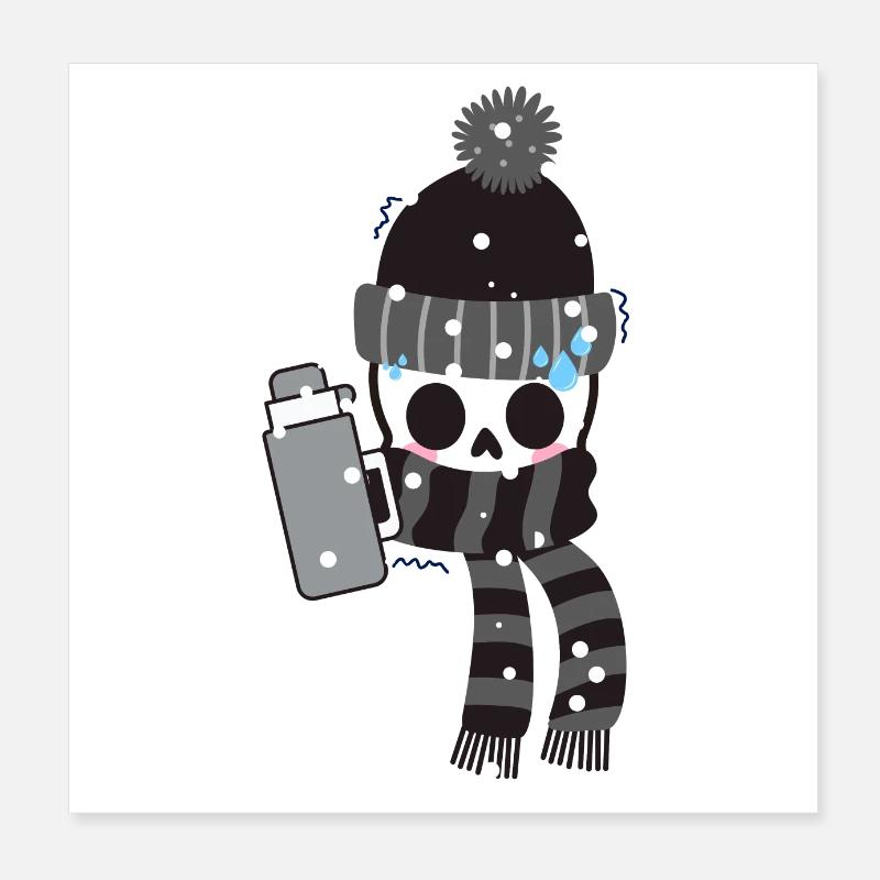 Shivering is my cardio skeleton Poster 8" x 8" (20x20 cm)