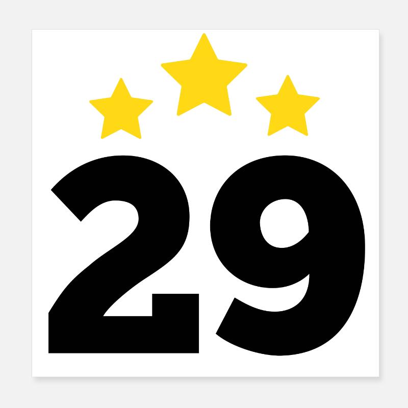 29 ans étoile - cadeau 29e anniversaire Poster 20 x 20 cm