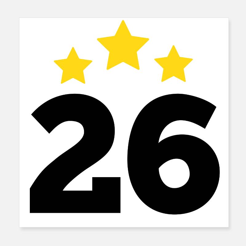 26 Years Star - 26th Anniversary Gift Poster 8" x 8" (20x20 cm)