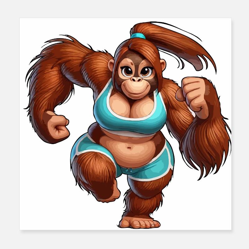 Coureur d’orangs-outans Poster 20 x 20 cm