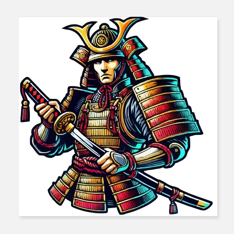 samouraï Poster 20 x 20 cm
