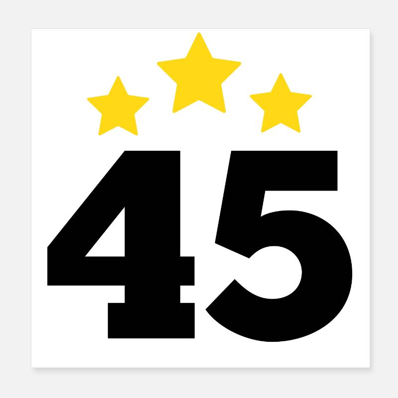 45 Years Star - 45th Anniversary Gift Poster 8" x 8" (20x20 cm)