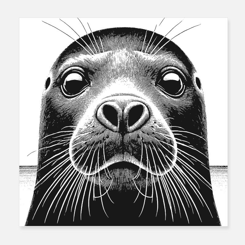 Seal Poster 8" x 8" (20x20 cm)