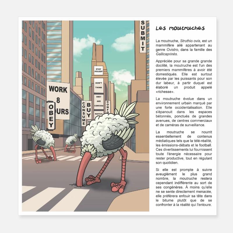 Mäuler - Poster 20x20 cm - Weiß