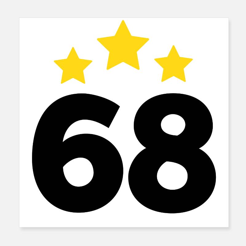 68 Years Star - 68th Anniversary Gift Poster 8" x 8" (20x20 cm)