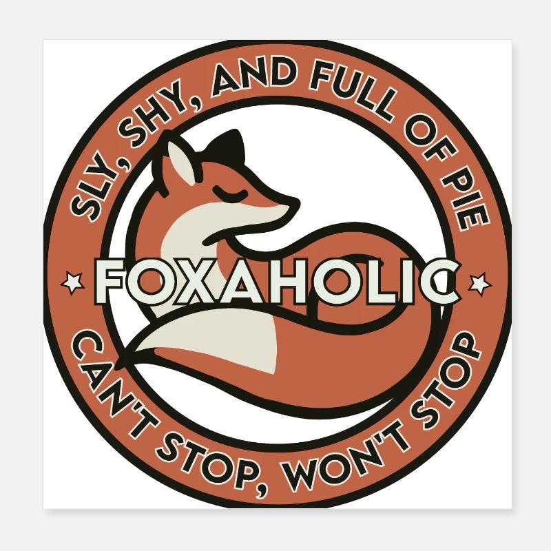 Accro au renard Poster 20 x 20 cm