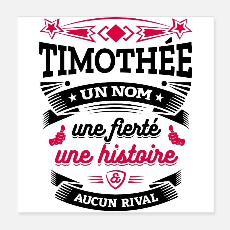 TIMOTHÉE UN NOM UNE FIERTÉ AUCUN RIVAL Poster 20 x 20 cm