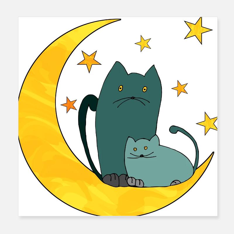 Cats Poster 8" x 8" (20x20 cm)