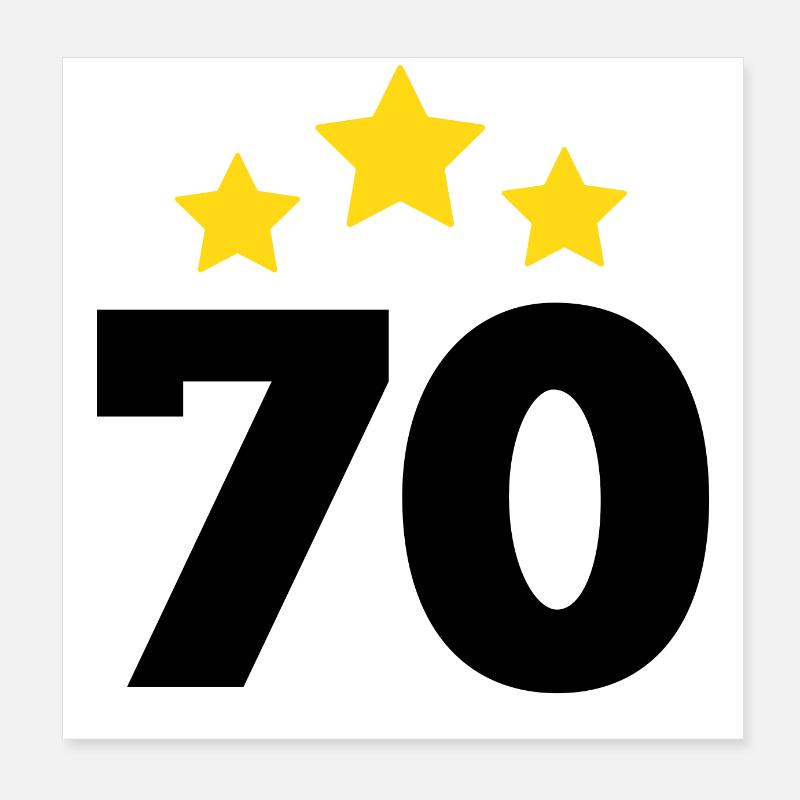 70 Years Star - 70th Anniversary Gift Poster 8" x 8" (20x20 cm)