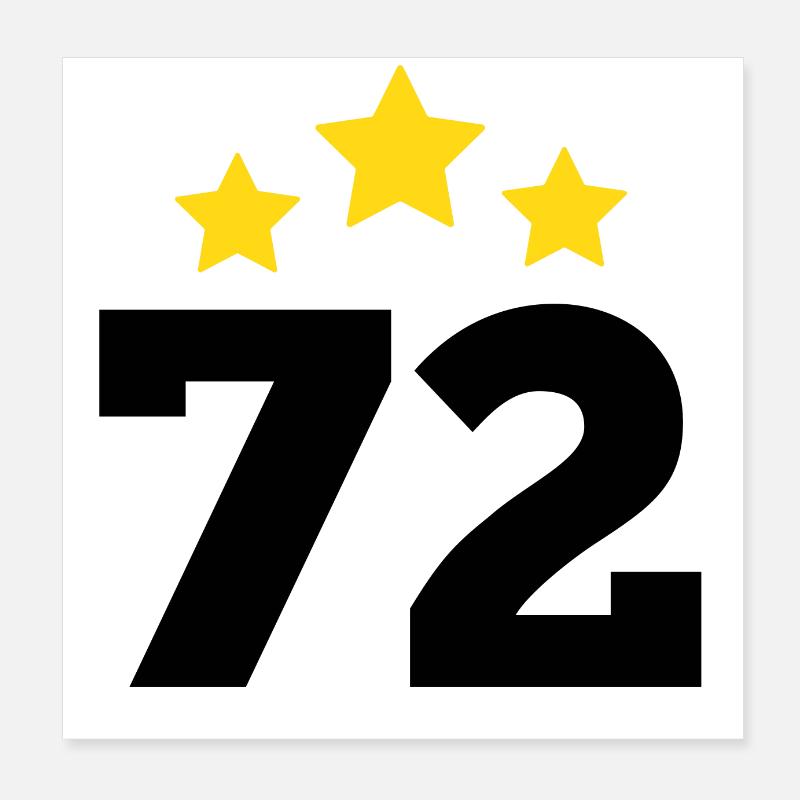 72 Years Star - 72nd Anniversary Gift Poster 8" x 8" (20x20 cm)