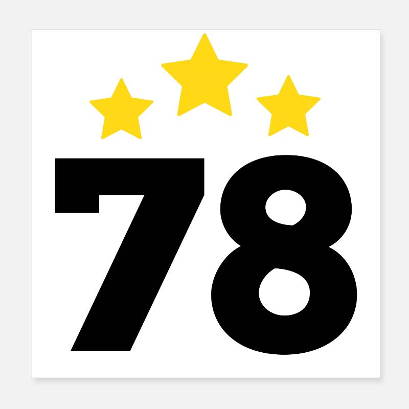78 Years Star - 78th Anniversary Gift Poster 8" x 8" (20x20 cm)