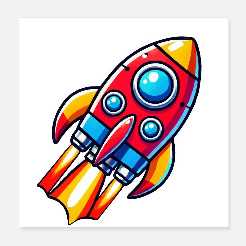 rakete comic Poster 20x20 cm